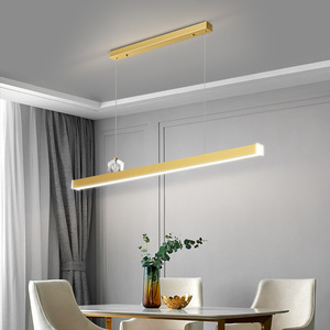 Lámpara Colgante Moderna Minimalista de Estilo Escandinavo, de Hierro, Altura Ajustable, Diseño Largo y Estrecho para Comedor u Oficina - Product Image 1