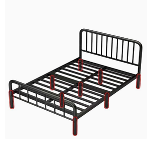 Minimalist Black Metal <b>Bed</b> <b>Frame</b> Full Size <b>Platform</b> Bedstead Stable Design Bedroom Furniture - Product Image 4