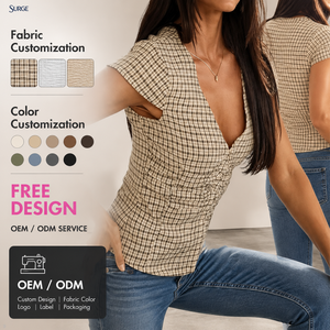 Conjunto de Dos Piezas para Mujer, Casual de Otoño, 100% Algodón Tejido, Cuello Camisero, Manga Larga, Corte Regular, Personalizable al por Mayor - Product Image 1