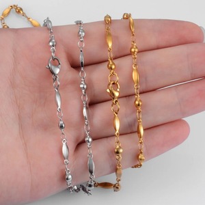 Collier en acier inoxydable imperméable, nouvelle chaîne faite à la main, couleur or ronde, bijoux de mode pour femmes - Product Image 3