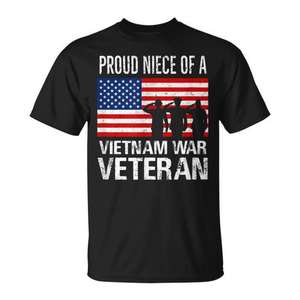 Camiseta para nieta orgullosa de un veterano de la Guerra de Vietnam, diseño a juego con el tío, para la promoción del Día de los Veteranos - Product Image 1
