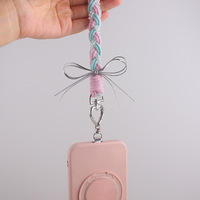 Porte-clés en corde de coton tressée artisanale avec fermoir cœur plaqué or, sangle de téléphone, bijou, breloque de sac tissée pour clés