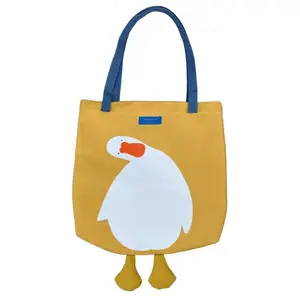 Özel moda ördek tuval kadın Tote çanta sıcak satış çanta
