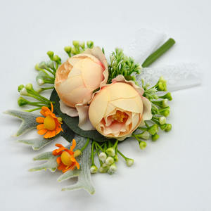 Rosa flor boda dama de honor pulsera fiesta graduación muñeca artificial flores ramilletes - Product Image 6