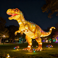 Lanterne LED personnalisée en forme de grand dragon ou de dinosaure pour exposition de lanternes, attraction nocturne en extérieur, zoo, spectacle de carnaval