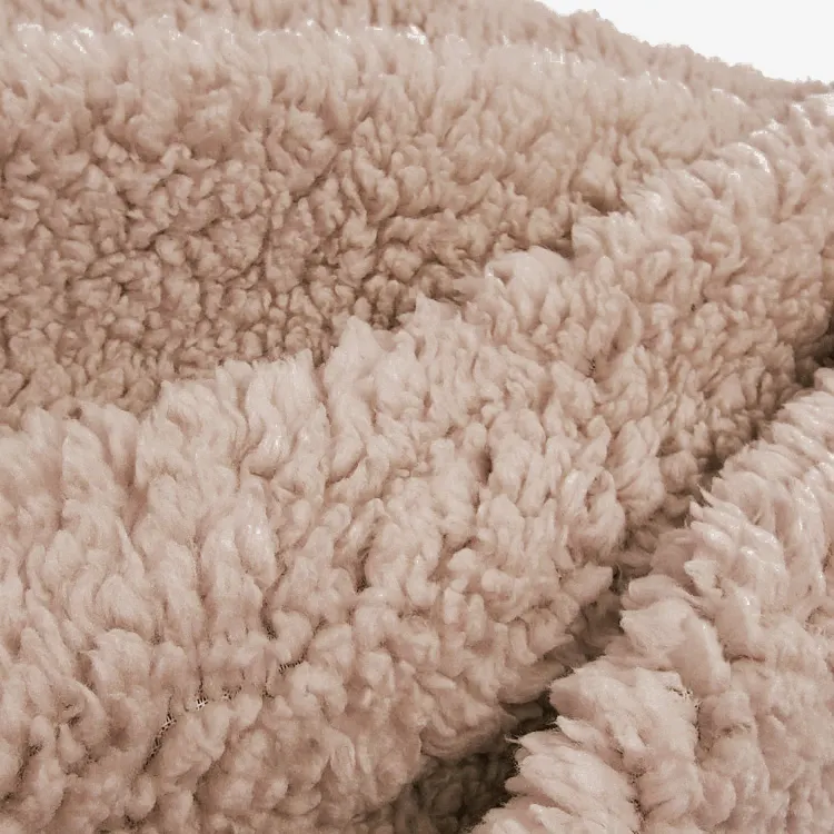 100% Polyester Knitted Warm Soft White Sherpa Fleece Lining Fabrics