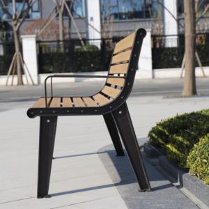 Modern Outdoor <strong>Garden</strong> <strong>Bench</strong> Weatherproof PS <strong>Wood</strong> Park <strong>Bench</strong> <strong>with</strong> Cast Iron Legs Powder Coated Street Furniture KD Design Ne - Product Image 6
