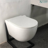 WC suspendu SADYI de style européen, cuvette de toilette murale en céramique blanche pour salle de bain