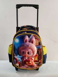 Venta al por mayor 12 pulgadas BESTWILL Custom Kids Trolley Bolsa con ruedas Impermeable de alta calidad Durable Poliéster 3D EVA Patrón de dibujos animados - Product Image 4