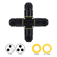 Connecteur de câble étanche IP68 pour éclairage LED extérieur, connecteur de câble 3 broches de type X, vente chaude, joint de câble pour éclairage extérieur.