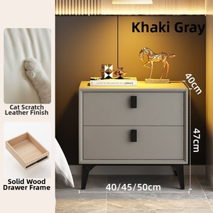 <span class=keywords><strong>Comodino</strong></span> Moderno Intelligente con Serratura a Tastierino, Top in Marmo LED, Mobiletto in Pelle per Camera da Letto, Hotel, Villa, Produzione all'Ingrosso Personalizzata - Product Image 5