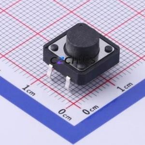TS-1003-BR06516 Tactile Switch Through hole-4P,12x12mm Switch Single Pole Single Throw Round Button 1.6N Through Hole - Product Image 1