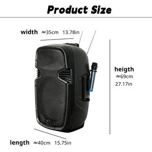 精密プロフェッショナルサウンドシステムアンプDスピーカー15インチアクティブ充電式プラスチックスピーカーワイヤレスマイク付き - Product Image 4