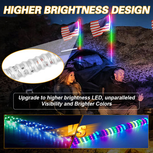 Antenne LED Impermeabili 2FT 3FT 4FT 5FT 6FT con Effetto Inseguimento RGB per Buggy e ATV, Luci COB con Indicatori di Direzione e Luce di Stop - Product Image 2