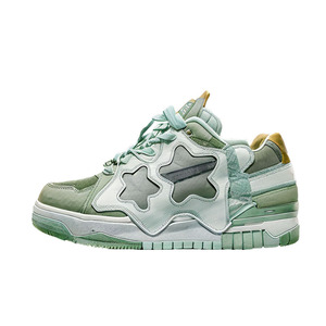 Nouvelle étoile <span class=keywords><strong>pain</strong></span> chaussures femmes bas haut fond épais en cuir blanc chaussures avant à lacets sport décontracté conseil chaussures - Product Image 1
