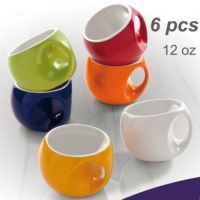 Cadeau moderne Offre Spéciale tasse à café en céramique tasse en porcelaine 6 pièces tasse à thé ronde en céramique Logo personnalisé grand cadeau pour les amateurs de café et de thé