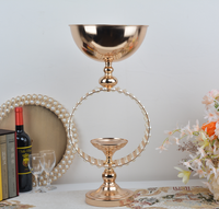 Support à fleurs en fer de luxe de haute qualité, décoratif pour fête, mariage, centre de table, vase à fleurs doré