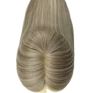Livraison rapide vendeur européen russe cuticule aligné Remy cheveux soie Topper femmes dentelle avant soie Base toupet pour la perte de cheveux - Product Image 1