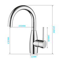 Robinet d'évier de salle de bain CUPC Chrome sans plomb à poignée unique