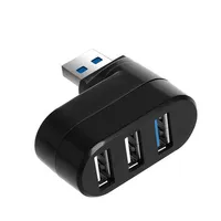 Hub USB 2.0 de 3 Puertos, Mini Hub USB de Alta Velocidad, Adaptador Divisor Giratorio para Laptop, Notebook, PC, Accesorios de Computadora