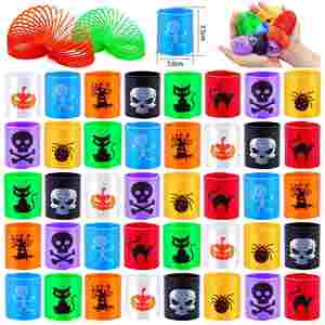 Juguete Antiestrés - Juguetes de Espiral de Plástico de Halloween, Divertidos Anillos Apilables Mini Arcoíris - Product Image 3