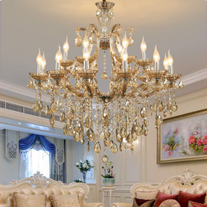 <span class=keywords><strong>Lampadario</strong></span> Maria Teresa Classico Europeo con Cristalli e Candelabri, <span class=keywords><strong>Grigio</strong></span> Ambra, per Soggiorno, Ideale per Decorazioni Nuziali - Product Image 1