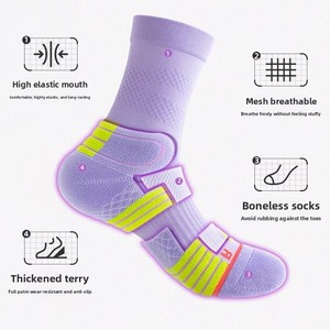 <span class=keywords><strong>Chaussettes</strong></span> de sport pour femmes de haute qualité, <span class=keywords><strong>chaussettes</strong></span> de course à pied respirantes avec coussinets en tissu éponge, <span class=keywords><strong>chaussettes</strong></span> d'entraînement de gym anti-odeurs et anti-humidité - Product Image 3
