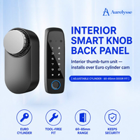 Serrure cylindrique intelligente Aurelysse réglable sans perçage avec reconnaissance faciale 3D, empreinte digitale, clavier, TUYA WiFi BLE Multi-Points OEM