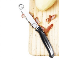 Nieuw binnen: Handmatige roestvrijstalen verstelbare fruitmes-schiller 2-in-1 multifunctionele snijder voor fruit en groenten