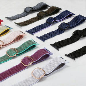 Bracelet de montre tressé en nylon élastique réglable pour Apple Watch Series S1-9 40MM 44MM 49MM Ultra - Product Image 1