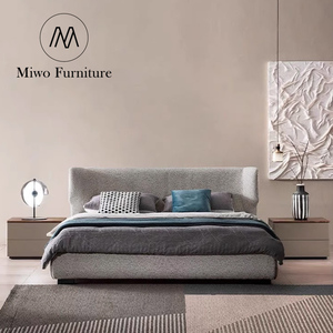 Ý khách sạn hiện đại biệt thự đồ nội thất phòng ngủ thiết kế đơn giản yên da đầu giường bàn gỗ lưu trữ đầu giường gỗ - Product Image 2