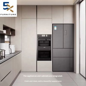 Erxi Design libre Ameublement de maison Armoires de cuisine en forme de L de luxe italiennes légères personnalisées Installation sur <span class=keywords><strong>site</strong></span> Comptoir en <span class=keywords><strong>bois</strong></span> - Product Image 5