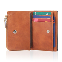 Dompet Kartu Kulit dengan Logo Custom, Dompet Kulit PU Tipis, Dompet Kartu ID Anti-RFID