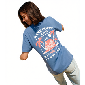Camiseta Kame House Beach Club Azul Unisex Ropa Promocional - Product Image 1