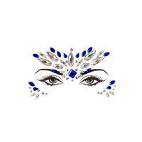 Autocollants adhésifs en acrylique faits main populaires pour festivals de musique, décoration artistique de fêtes, sourcils et front (vente en gros)