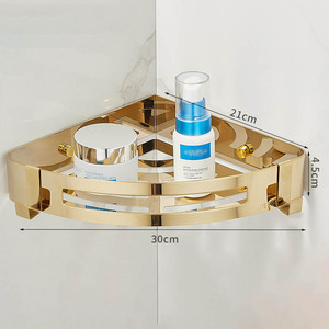 Venta al por mayor esquina sin perforación ducha de acero inoxidable Caddy esquina montado en la pared <span class=keywords><strong>baño</strong></span> esquina estante de almacenamiento con ganchos - Product Image 6