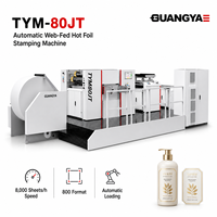 Prensa Automática de Estampagem a Quente TYM-80JT 800mm com Alimentação por Rolo, 8000s/h para Rótulos de Cosméticos e Embalagens de Cuidados Pessoais de Alta Velocidade