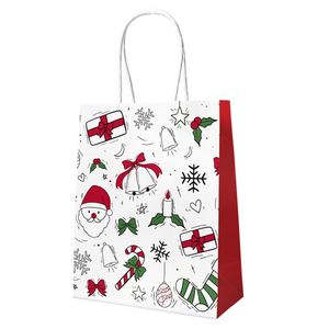 Bolsas de Papel Kraft Ecológicas y Duraderas para Fiestas Navideñas, Bolsas Promocionales para Regalos, Comida para Llevar, Dulces, Pasteles, Cartón - Product Image 3