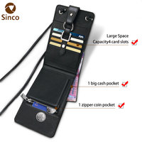 Pochette de téléphone en cuir de qualité supérieure avec fermeture à glissière lisse et pochette de téléphone en bandoulière de haute qualité