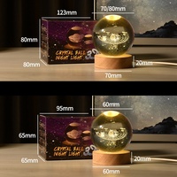 Décoration d'intérieur en dropshipping : Boule de cristal lumineuse 3D, veilleuse galaxie sculptée, cadeau original pour l'artisanat domestique