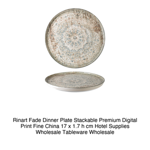 Plato Plano Apilable Fade Ø 17 cm H 1.7 cm, Porcelana Fina Premium con Impresión Digital Rinart - Product Image 2