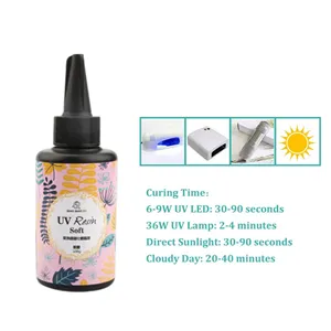 Timesrui High Quality Soft Resin 10g 15g 25g 60g 100g Handmade DIY Crystal Adhesive Clear Quick Curing UV No Bubbles Jewelry
