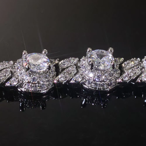 สร้อยข้อมือผู้ชายแบบ Cuban Chain ประดับเพชรซิคอนทรงกลมขนาด 7.5 มม. สไตล์ฮิปฮอป  งานออกแบบเฉพาะบุคคล  แฟชั่น Tanjing สร้อยคอ Lijing - Product Image 3