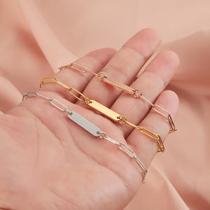 Dropshipping nueva llegada acero inoxidable 18K PVD sin deslustre logotipo personalizado encanto colgante pulsera - Product Image 2