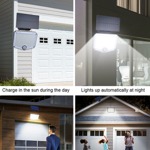 Lámpara Solar de Pared para Exteriores, Súper Brillante, 153 LED, Sensor de Movimiento, Tipo Dividido, Cable de 5m, Impermeable, 3 Modos, Lámpara para Jardín e Interiores - Product Image 5