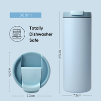 Échantillon Gratuit Tasses à Café Réutilisables 500ml Tasse Isotherme Double Paroi en Acier Inoxydable Bouteille Personnalisée Offre Spéciale