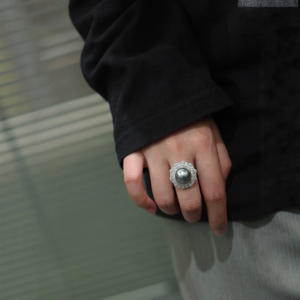 Wenchi – bagues en argent sterling 925 avec perles naturelles grises platine de 12-13mm, accessoires chinois luxueux, boîtes cadeaux incluses - Product Image 4