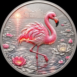 Wholesale Bulk Factory Price Fantasy Animals <strong>Flamingo</strong> 1 Ounce 999 Fine Copper 3d <strong>Coin</strong> - Product Image 1