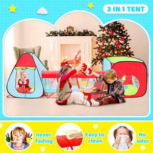 เต็นท์เด็กเล่นแบบพับได้3ชิ้น, เต็นท์สำหรับเด็กเต๊นท์ของเล่นป็อปอัพสำหรับเด็กวัยหัดเดินเด็กผู้ชายและเด็กผู้หญิงของขวัญ - Product Image 4