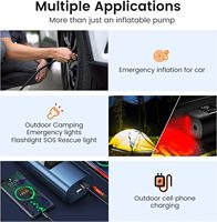 Compresseur d'air pour voiture HF2066 en gros, mini gonfleur de pneus multifonction, moteur puissant, haute puissance, pompe à air numérique à LED automatique